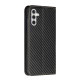 For Samsung Galaxy S24+ 5G Carbon Fiber Texture Flip Holder Leather Phone Case(Black)