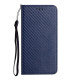 For Samsung Galaxy S24+ 5G Carbon Fiber Texture Flip Holder Leather Phone Case(Blue)