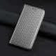 For Samsung Galaxy S24+ 5G Carbon Fiber Texture Flip Holder Leather Phone Case(Grey)