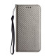 For Samsung Galaxy S24+ 5G Carbon Fiber Texture Flip Holder Leather Phone Case(Grey)