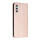 For Samsung Galaxy S24+ 5G Carbon Fiber Texture Flip Holder Leather Phone Case(Rose Gold)