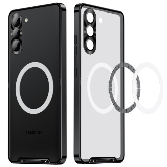 For Samsung Galaxy S24+ 5G MagSafe Magnetic Frosted Metal Phone Case(Black)