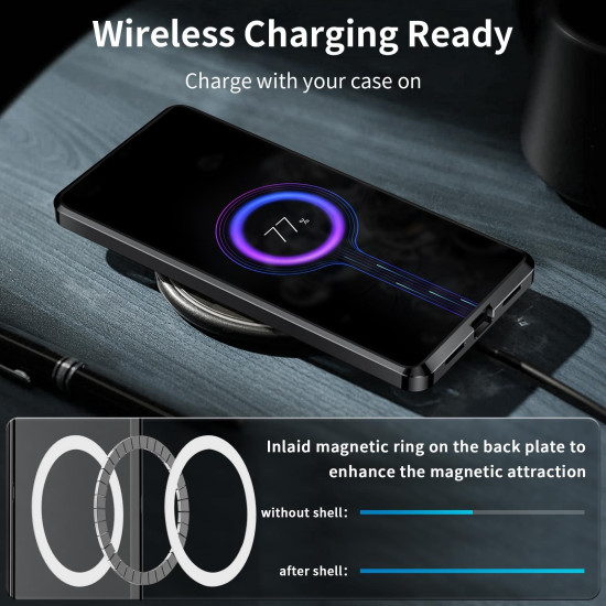 For Samsung Galaxy S24+ 5G MagSafe Magnetic Frosted Metal Phone Case(Black)