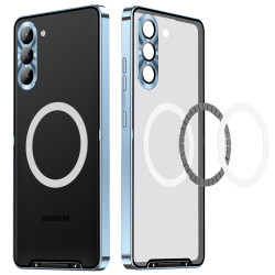 For Samsung Galaxy S24+ 5G MagSafe Magnetic Frosted Metal Phone Case(Blue)