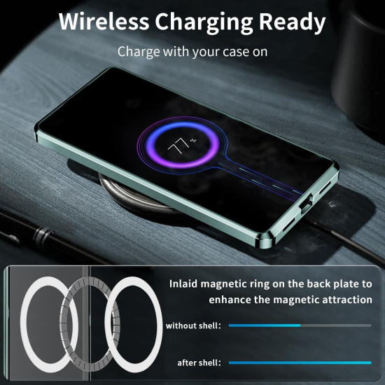 For Samsung Galaxy S24+ 5G MagSafe Magnetic Frosted Metal Phone Case(Green)