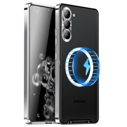 For Samsung Galaxy S24+ 5G MagSafe Magnetic Frosted Metal Phone Case(Silver)