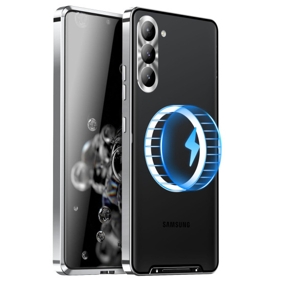 For Samsung Galaxy S24+ 5G MagSafe Magnetic Frosted Metal Phone Case(Silver)