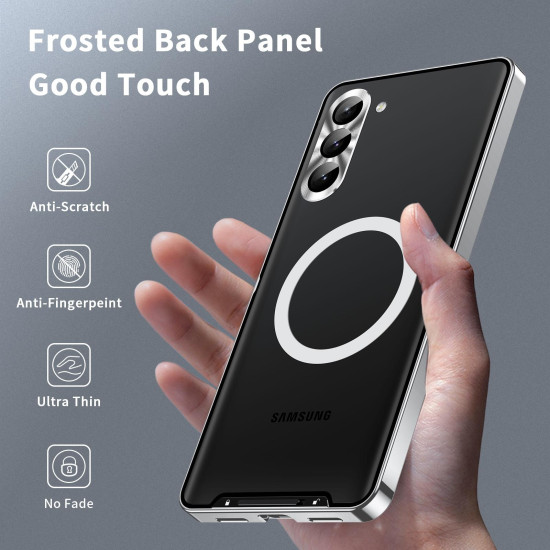 For Samsung Galaxy S24+ 5G MagSafe Magnetic Frosted Metal Phone Case(Silver)