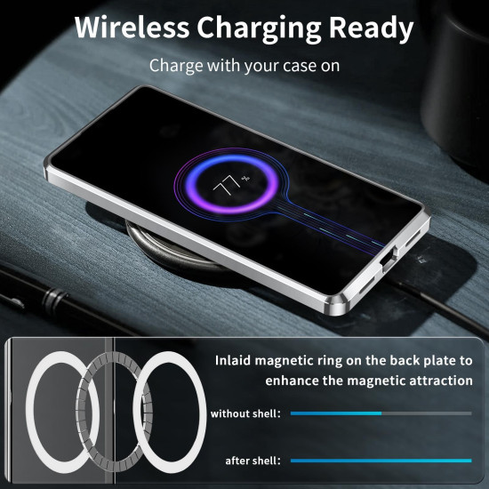 For Samsung Galaxy S24+ 5G MagSafe Magnetic Frosted Metal Phone Case(Silver)