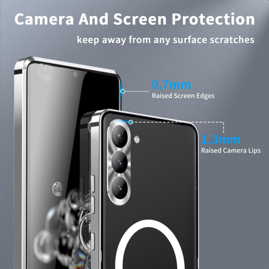 For Samsung Galaxy S24+ 5G MagSafe Magnetic Frosted Metal Phone Case(Silver)