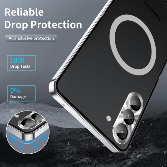 For Samsung Galaxy S24+ 5G MagSafe Magnetic Frosted Metal Phone Case(Silver)