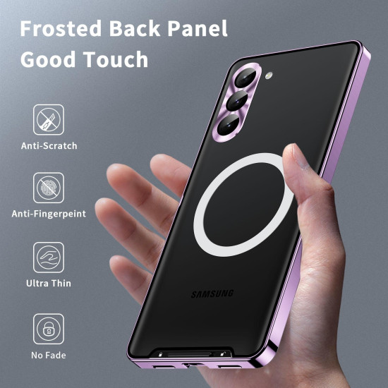 For Samsung Galaxy S24+ 5G MagSafe Magnetic Frosted Metal Phone Case(Purple)