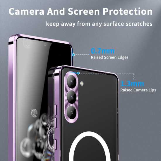 For Samsung Galaxy S24+ 5G MagSafe Magnetic Frosted Metal Phone Case(Purple)