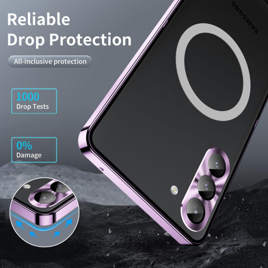 For Samsung Galaxy S24+ 5G MagSafe Magnetic Frosted Metal Phone Case(Purple)