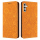 For Samsung Galaxy S24+ 5G Ethnic Embossed Adsorption Leather Phone Case(Yellow)