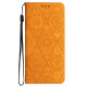 For Samsung Galaxy S24+ 5G Ethnic Embossed Adsorption Leather Phone Case(Yellow)