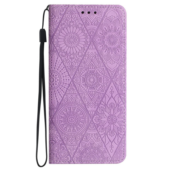 For Samsung Galaxy S24+ 5G Ethnic Embossed Adsorption Leather Phone Case(Purple)