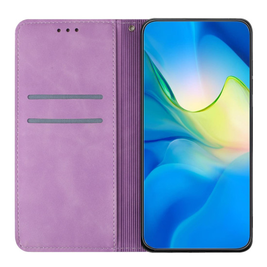 For Samsung Galaxy S24+ 5G Ethnic Embossed Adsorption Leather Phone Case(Purple)