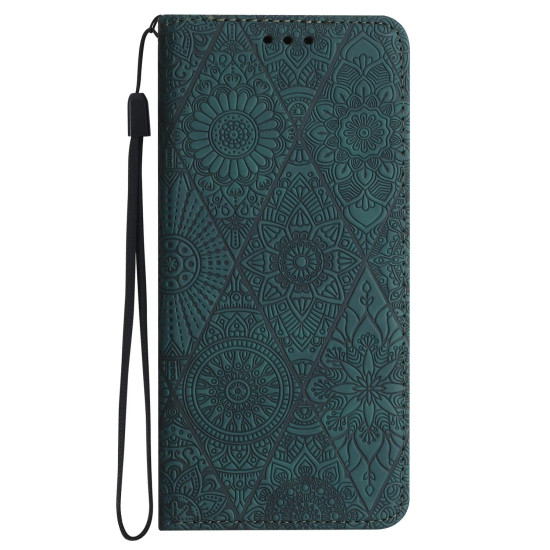 For Samsung Galaxy S24+ 5G Ethnic Embossed Adsorption Leather Phone Case(Blue)