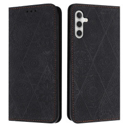 For Samsung Galaxy S24+ 5G Ethnic Embossed Adsorption Leather Phone Case(Black)
