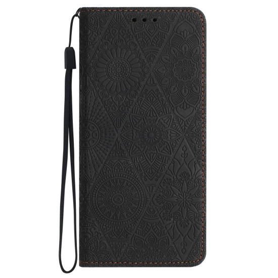 For Samsung Galaxy S24+ 5G Ethnic Embossed Adsorption Leather Phone Case(Black)
