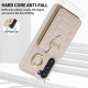 For Samsung Galaxy S23+ 5G Vertical Card Bag Ring Holder Phone Case with Dual Lanyard(Beige)