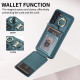 For Samsung Galaxy S23+ 5G Vertical Card Bag Ring Holder Phone Case with Dual Lanyard(Dark Green)