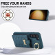 For Samsung Galaxy S23+ 5G Vertical Card Bag Ring Holder Phone Case with Dual Lanyard(Dark Green)