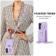 For Samsung Galaxy S23+ 5G Vertical Card Bag Ring Holder Phone Case with Dual Lanyard(Purple)