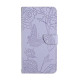 For Samsung Galaxy S24+ 5G Skin Feel Butterfly Embossed Flip Leather Phone Case(Purple)