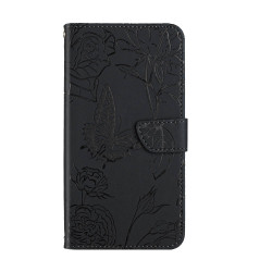For Samsung Galaxy S24+ 5G Skin Feel Butterfly Embossed Flip Leather Phone Case(Black)