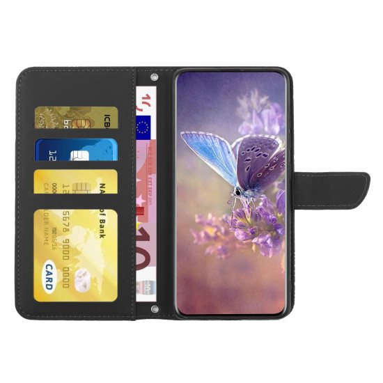 For Samsung Galaxy S24+ 5G Skin Feel Butterfly Embossed Flip Leather Phone Case(Black)