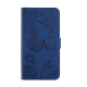 For Samsung Galaxy S24+ 5G Skin Feel Butterfly Embossed Flip Leather Phone Case(Blue)
