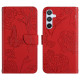 For Samsung Galaxy S24+ 5G Skin Feel Butterfly Embossed Flip Leather Phone Case(Red)