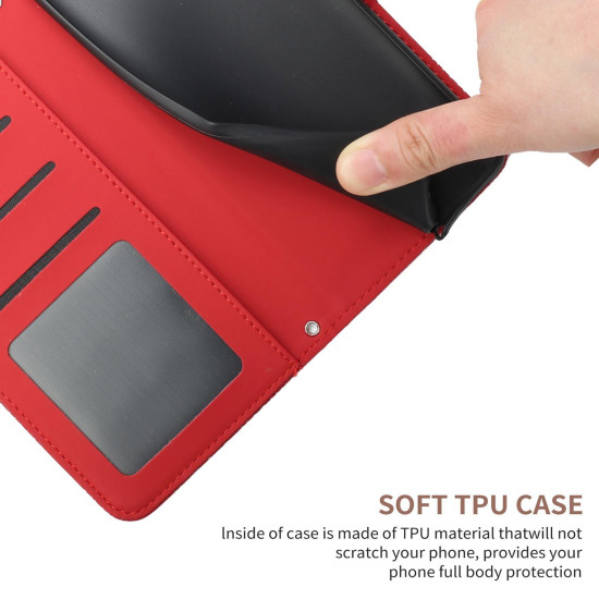 For Samsung Galaxy S24+ 5G Skin Feel Butterfly Embossed Flip Leather Phone Case(Red)