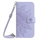 For Samsung Galaxy S24+ 5G Skin Feel Sun Flower Embossed Flip Leather Phone Case with Lanyard(Purple)