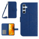 For Samsung Galaxy S24+ 5G Skin Feel Sun Flower Embossed Flip Leather Phone Case with Lanyard(Dark Blue)