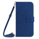 For Samsung Galaxy S24+ 5G Skin Feel Sun Flower Embossed Flip Leather Phone Case with Lanyard(Dark Blue)
