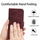 For Samsung Galaxy S24+ 5G Skin Feel Sun Flower Embossed Flip Leather Phone Case with Lanyard(Wine Red)