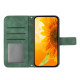For Samsung Galaxy S24+ 5G Skin Feel Sun Flower Embossed Flip Leather Phone Case with Lanyard(Green)
