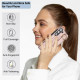 For Samsung Galaxy S23+ Non-slip Full Coverage Ring PU Phone Case with Wristband(Rose Gold)