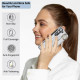 For Samsung Galaxy S23+ Non-slip Full Coverage Ring PU Phone Case with Wristband(Silver)