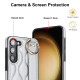 For Samsung Galaxy S23+ Non-slip Full Coverage Ring PU Phone Case with Wristband(Silver)