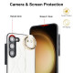 For Samsung Galaxy S23+ Non-slip Full Coverage Ring PU Phone Case with Wristband(White)