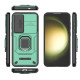For Samsung Galaxy S24+ 5G Sliding Camshield TPU + PC Shockproof Phone Case with Holder(Green)