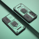 For Samsung Galaxy S24+ 5G Sliding Camshield TPU + PC Shockproof Phone Case with Holder(Green)