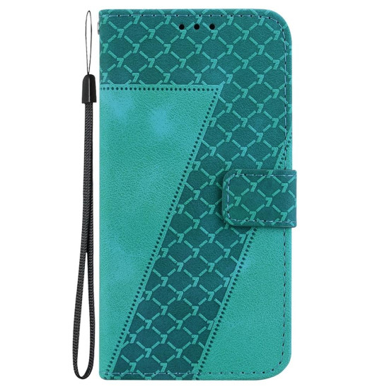 For Samsung Galaxy S24+ 5G Seven-shaped Embossed Leather Phone Case(Green)