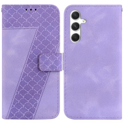 For Samsung Galaxy S24+ 5G Seven-shaped Embossed Leather Phone Case(Purple)