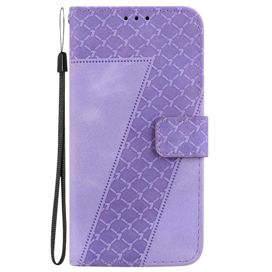 For Samsung Galaxy S24+ 5G Seven-shaped Embossed Leather Phone Case(Purple)