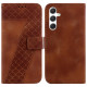 For Samsung Galaxy S24+ 5G Seven-shaped Embossed Leather Phone Case(Brown)